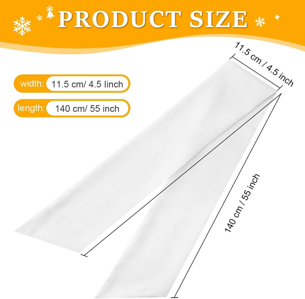 Skiennix Wreath Sash - 2Pcs White Embroidery Blanks for Monogramming | Perfect for Home, Party & Wedding Decor