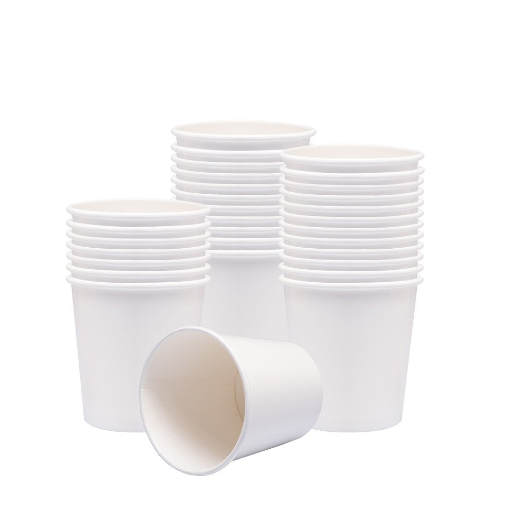 Belinlen Paper Ice Cream Cups with Paper Lids, Hot/Cold Soup Cups with Lids (White) (25, 16 oz)