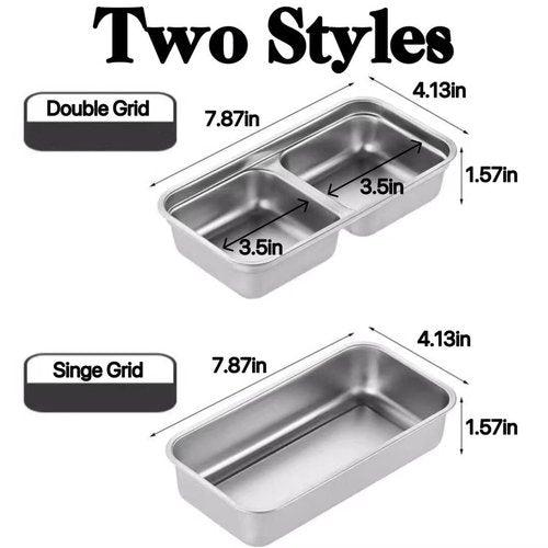 Fachoige Stainless Steel Snack Containers, 2 Pcs Reusable Food Storage Containers with Lids, Condiment Container, Grab and Go Snack Containers for Snacks,Dips,Lunch,Travel and Outdoor Camping