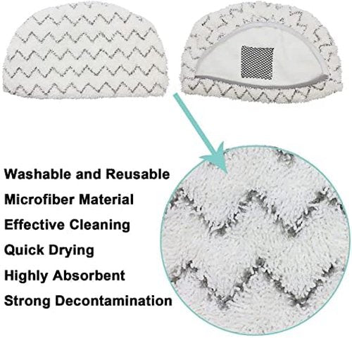 4 Pack Replacement Steam Mop Pads for Bissell Powerfresh Steam Mop 1940 1440 1544 1806 2075 Series, Model 19402 19404 19408 1940a 1940f 1940q 1940t B0006 B0017 Washable Reusable Replacement Mop Pads