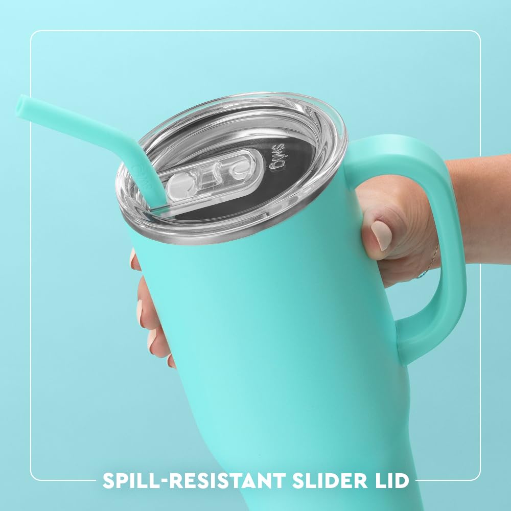 Swig Life 40oz Mega Mug, 40 oz Tumbler with Handle and Straw, Cup Holder Friendly, Dishwasher Safe, Extra Large Insulated Tumbler, Stainless Steel (Jungle Gym)