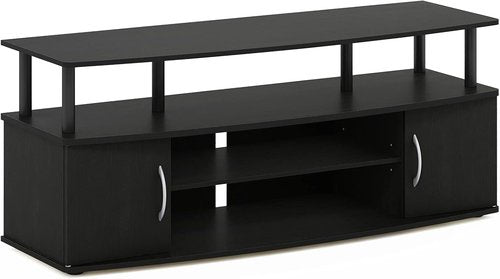 Furinno JAYA Large TV Stand - Stylish Entertainment Center for TVs Up to 55 Inches | Blackwood Finish