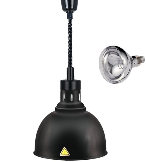 JIAWANSHUN Retractable Heat Lamp for Food with 250W Heating Bulb for Restaurant Hanging Food Warmer Lamp Buffet or Home Use Pizza Warmer