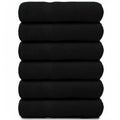 ARC HOME Bath Towels Set of 6 – Medium Size 24x48 Inches – 100% Cotton Terry – Soft, Quick Dry & Absorbent – Black Bathroom Towels for Spa, Gym, Pool & Daily Use
