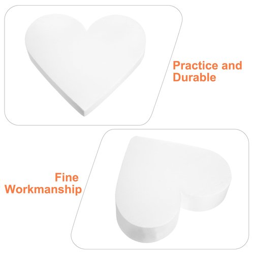 uxcell 2Pcs Heart Shaped Foam Cake Dummy, 18" x 2" Fake Cake Model Photo Prop Ornament for Wedding Supplies Birthday Cake Decoration, White