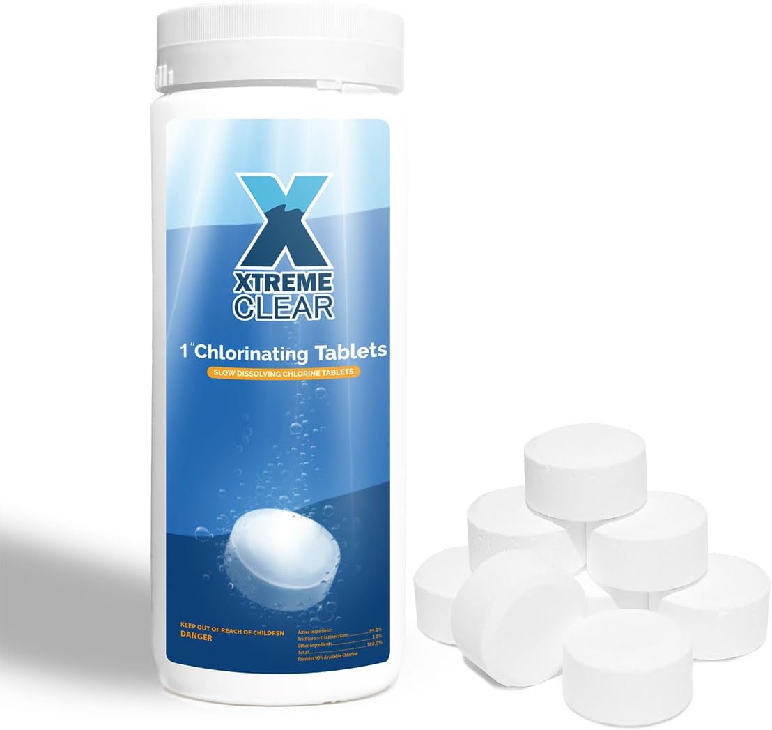 XtremeClear Chlorine Tabs - Slow Dissolving Sanitizer for Pools & Spas | 1.5 lbs for Crystal Clear Water