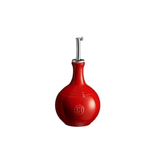 Emile Henry Stainless Steel Spout, Burgundy Vinegar Cruet Bottle, 15.2oz