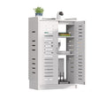 Large WiFi Router Cabinet 20''x31''x10'' Floor Standing Modem Organizer with Cable Management, White Electronics Enclosure for Power Strips & Network
