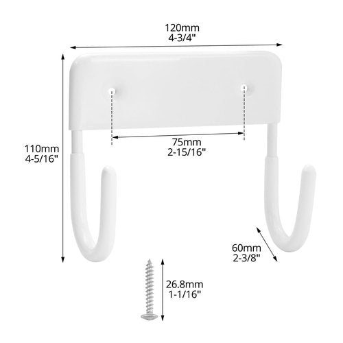 QWORK Ironing Board Wall Mount - Heavy Duty Ironing Board Hanger with 5 Inch Length, Iron Board Hook Wall Mount