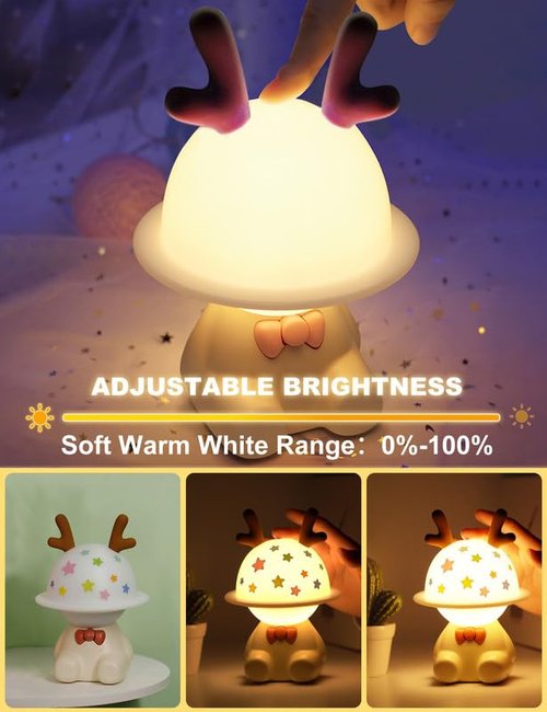 L LOHAS Nursery Night Lights, Cute Nursery Lamps with 7 Colors Adjustable Touch Control, USB Rechargeable, Kawaii Decor Stuff