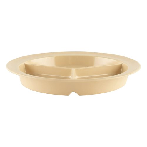 G.E.T. CP-530-T Tan 9" 3-Compartment Plate, Break Resistant Dishwasher Safe Melamine Plastic, Supermel Collection (Pack of 12)