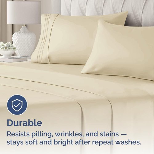 King Standard Pillow Cases - Ultra-Soft Hotel Quality Covers | Wrinkle Resistant & Machine Washable - 2 Piece Set in Cream