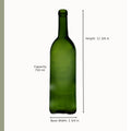 North Mountain Supply 750ml Glass Bordeaux Wine Bottles, CORK FINISH, Flat Bottom – Case of 6, Champagne Green