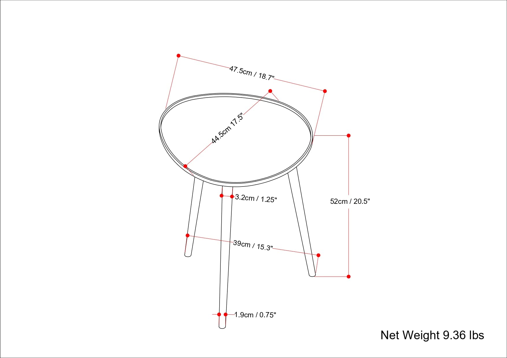 SIMPLIHOME Tanner Mid Century Modern 19 Inch Wide Metal Side Table in Gold, For the Living Room and Bedroom