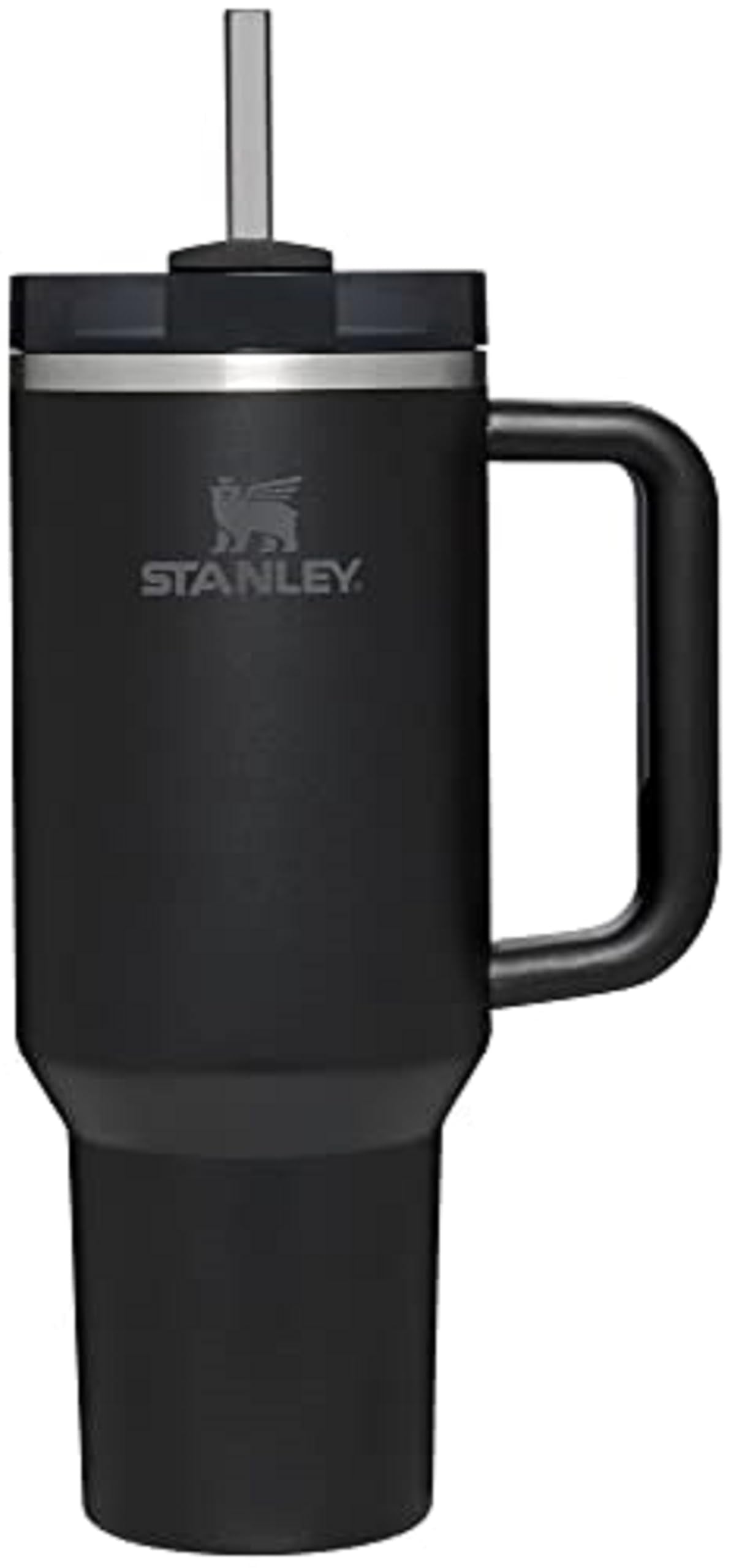 STANLEY Quencher H2.0 Tumbler with Straw 40 oz | Flowstate 3-Position Lid | Cup Holder Compatible for Travel | Insulated Stainless Steel Cup | BPA-Free | Black