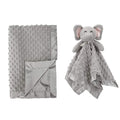 Pro Goleem Grey Elephant Security Blanket - Soft Minky & Satin Baby Blanket for Comfort