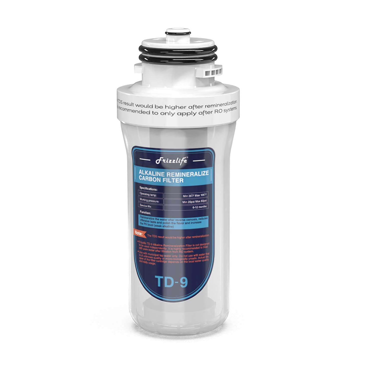 Frizzlife TD-9 Replacement Filter Cartridge for TD-9, Remineralization Alkaline Water Filter Cartridge