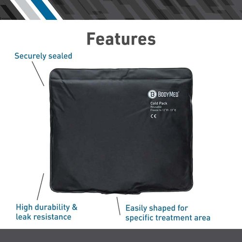BodyMed Heavy Duty Reusable Urethane Ice Pack for Neck - Professional Grade Cold Therapy for Injuries, Aches, Swelling, Bruises, Sprains - 23 in. Long (Neck Contour)