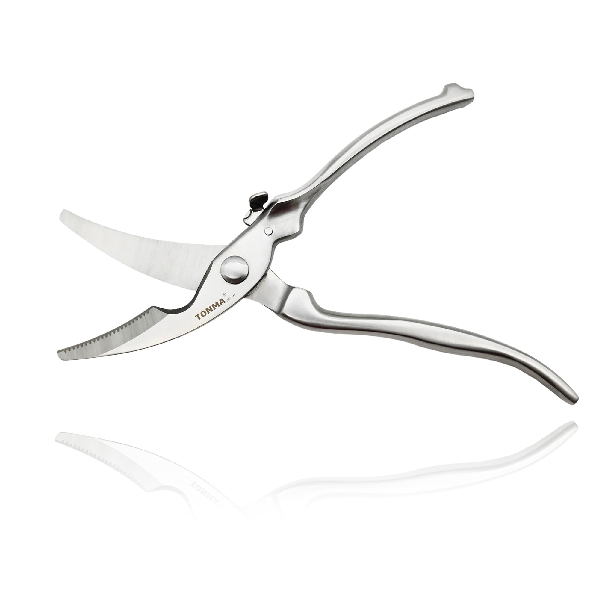 TONMA Poultry Shears Heavy Duty [Made in Japan] 10" Japanese Kitchen Scissors Restaurant Grade Stainless Steel Kitchen Shears All Purpose for Spatchcock Turkey, Butterflied Chicken, Crab, Seafood