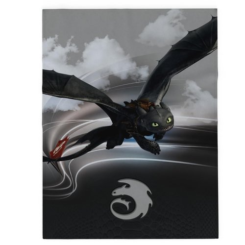 How to Train Your Dragon Toothless Kids Bedding Super Soft Plush Cozy Throw, 46 in x 60 in, (Officially Licensed Product) by Franco