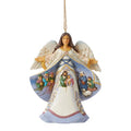 Enesco Jim Shore Heartwood Creek Angel with Cloak Nativity Scene Hanging Ornament, 4.53 Inch, Multicolor