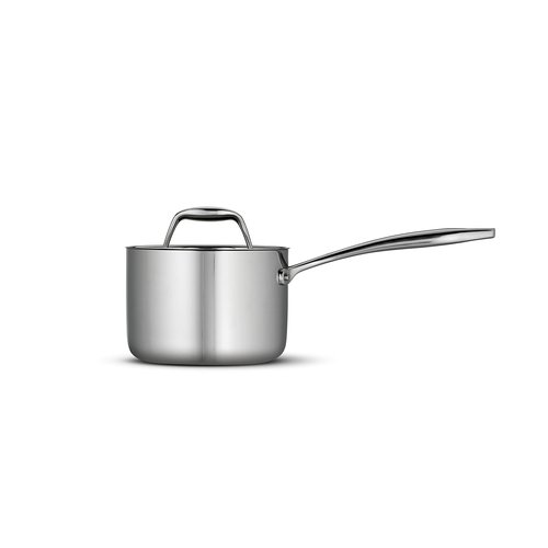 Tramontina Professional Fry Pans (12-inch) & Covered Sauce Pan Stainless Steel Tri-Ply Clad 1.5-Quart, 80116/021DS