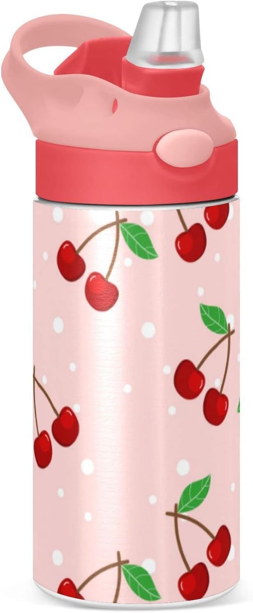 Cherry Water Bottle - Leakproof Double-Walled Stainless Steel Thermo Flask | Insulated Tumbler for Kids & Girls