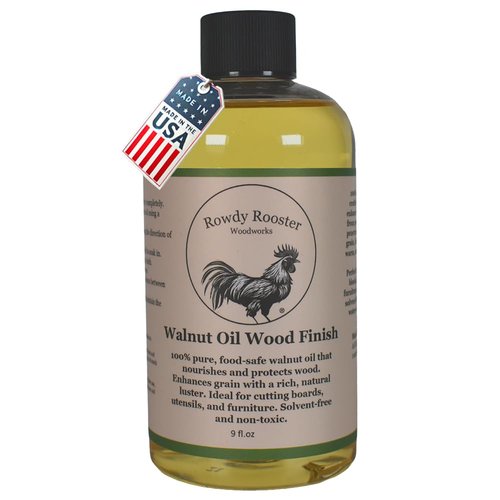Refined Walnut Oil for Wooden Kitchen Items and More-Premium Wood Finish, Conditioner & Sealer, Food Safe, Long-Lasting, Protects and Seals. Light Color - USA Made (9 fl.oz)