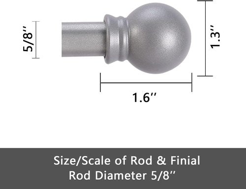 GXOACKJ Silver Curtain Rods - Heavy Duty Metal Set for Windows 48 to 84 Inches | 2 Pack with Brackets