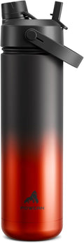 POWCAN 26 oz Insulated Water Bottle - 2-in-1 Straw & Spout Lid, Leak-Proof, Fits Car Cup Holder, Stainless Steel