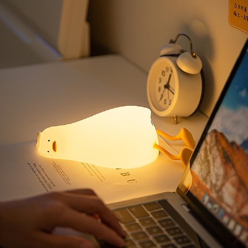 Lying Flat Duck Type Children's Night Light - Cute, Rechargeable, Bedroom/Baby Night Light & Gift