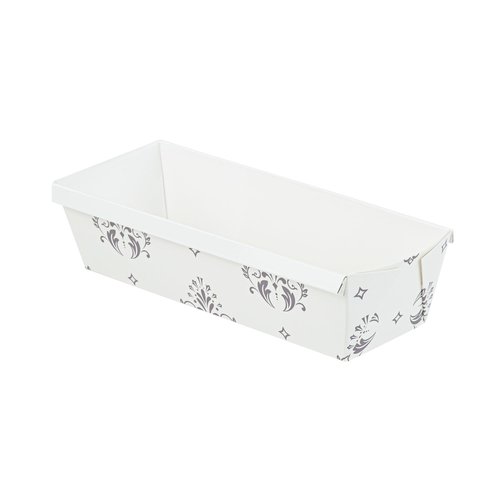 Restaurantware Paper Loaf Pan 100 Count 10 x 3.6 x 2.5 Inches 42 Oz Greaseproof Baking Loaf Mold, Vintage Floral Design Oven Safe Freezer Safe Rectangular Beige Baking Pan For Cakes And Bread