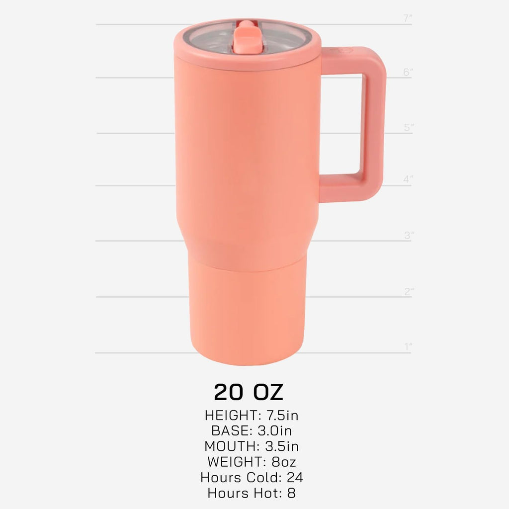 Skiennix 20 Oz Insulated Tumbler - Leak Resistant with Handle & Flip Straw | Travel-Friendly Cream