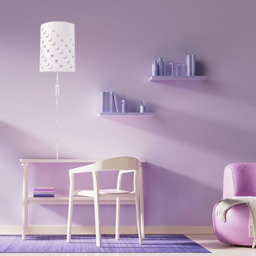 Plug In Wall Sconce Stars and Moons Kids Wall Lamp, Nursery Baby Room Wall Light with 6FT Plug in Cord On/Off Switch, Ideal for Kids Rooms, Bedroom and Play Rooms, E26 Base, White(Exclude Bulb)