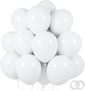 ASIYUHY White Balloons - 100 Pack 12 Inch Latex Balloons with 2 Rolls of Ribbon for Parties & Events