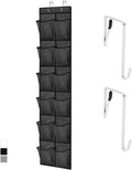 GORILLA GRIP Over The Door Shoe Organizer - 12 Large Breathable Mesh Pockets | Space-Saving Black Storage, 64H x 9.5W