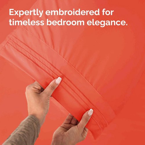 King Pillow Cases by [Brand Name] - Ultra Soft Hotel Quality Covers | Comfy, Wrinkle-Free, Coral - 2 Piece Set