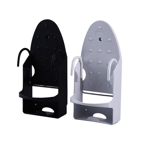 Ironing Board Hanger Wall Mount Electric Iron Holder Household Bathroom Shelf Holder Rack Electric Iron Holder - for Max 5.3 inch Width(White)