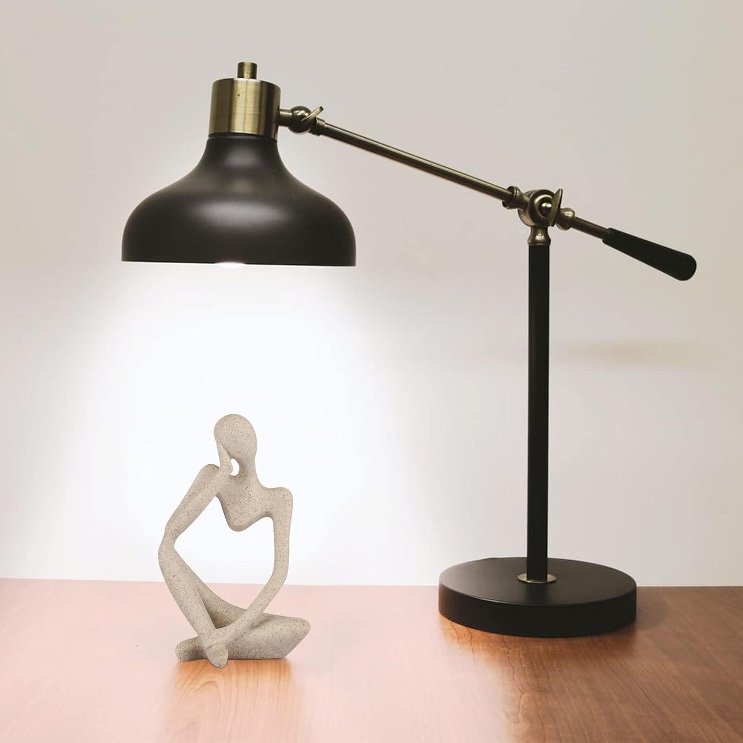 Skiennix Sandstone Resin Thinker Style Abstract Sculpture - Small Collectible Figurine for Home & Office Decor