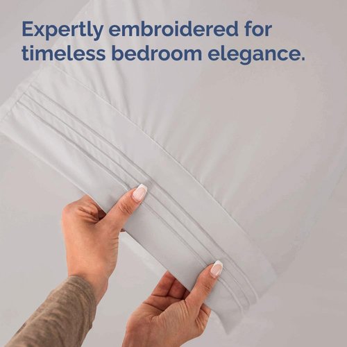 King Standard Pillow Cases - Soft Hotel Quality Covers | Comfy, Fade-Free, Wrinkle Resistant - Light Grey - Set of 2