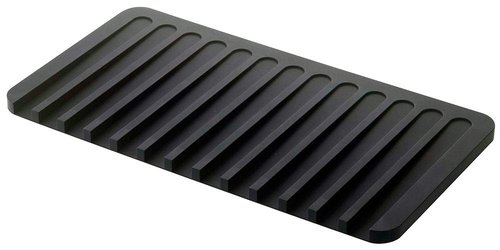 Yamazaki Home Self Draining Tray - Drying Board, Dish Drainer Mat, Black