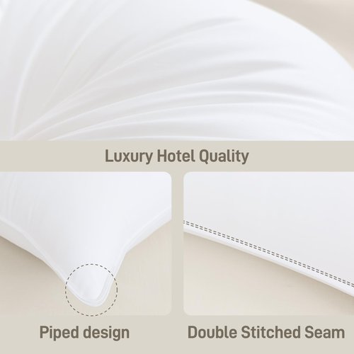 Sylvaris Hypoallergenic Viscose from Bamboo Soft Pillow with Down Alternative Filling, Queen Pillow,Breathable, Moisture-Wicking, Luxury Hotel Quality, Ideal for All Sleeper, Oeko-Tex Certified