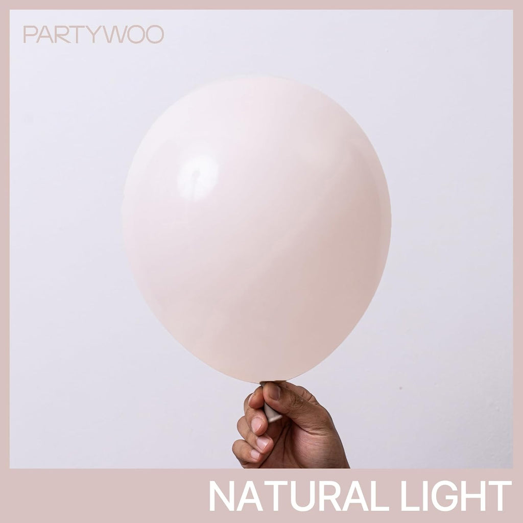 PartyWoo Beige Balloons - 50pcs 12 Inch Neutral Latex for Weddings, Graduations & Baby Showers