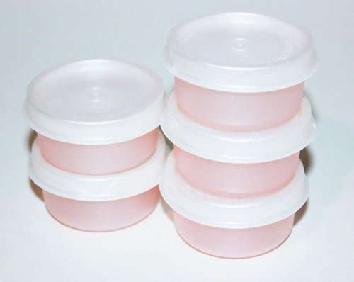 Tupperware Smidgets BPA-Free Light Pearl Pink 1 Ounce Containers Set of 5