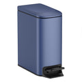 TIPGO Slim Bathroom Trash Can - Soft Close Lid & Step Pedal | 6 Liter Stainless Steel Bin in Navy Blue