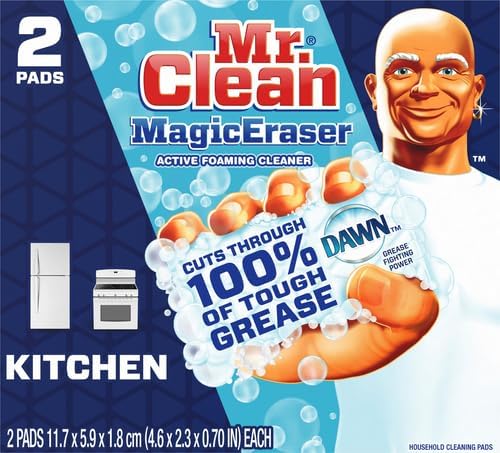Mr. Clean Magic Eraser - Kitchen Cleaning Pads with Durafoam | 2 Count for Effortless Cleaning