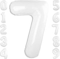40 Inch Number 7 Balloon - White Seven Birthday Decor for Engagements, Weddings & Graduations