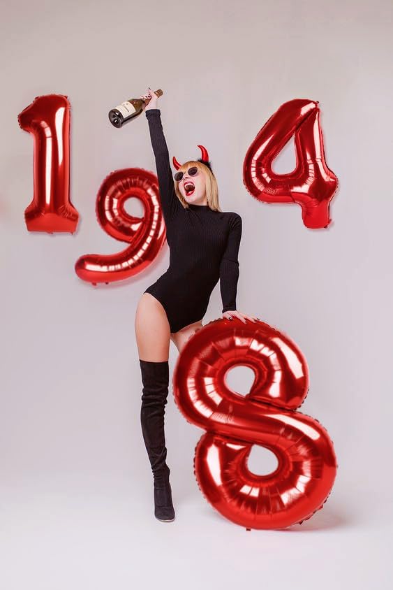 Regine Switzerland 40-Inch Red Number 1 Balloon - Perfect for First Birthday Party Decorations