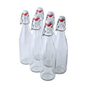 FastRack Swing Top Glass Bottles |16 oz – Pack of 6 | Clear, Flip Top Glass Bottles for Home Brewing, Carbonated Drinks, Kombucha, Fermentation, Water | Food Grade – ECO Friendly
