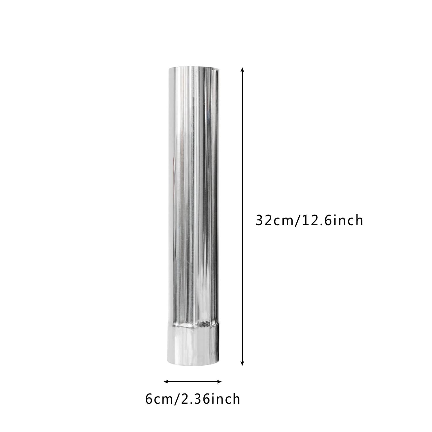 SoloWilder Wood Stove Pipe 2.36inch Thickened Straight Chimney Flue for Camping Stove Exhaust Lengthen 32cm/12.6inch
